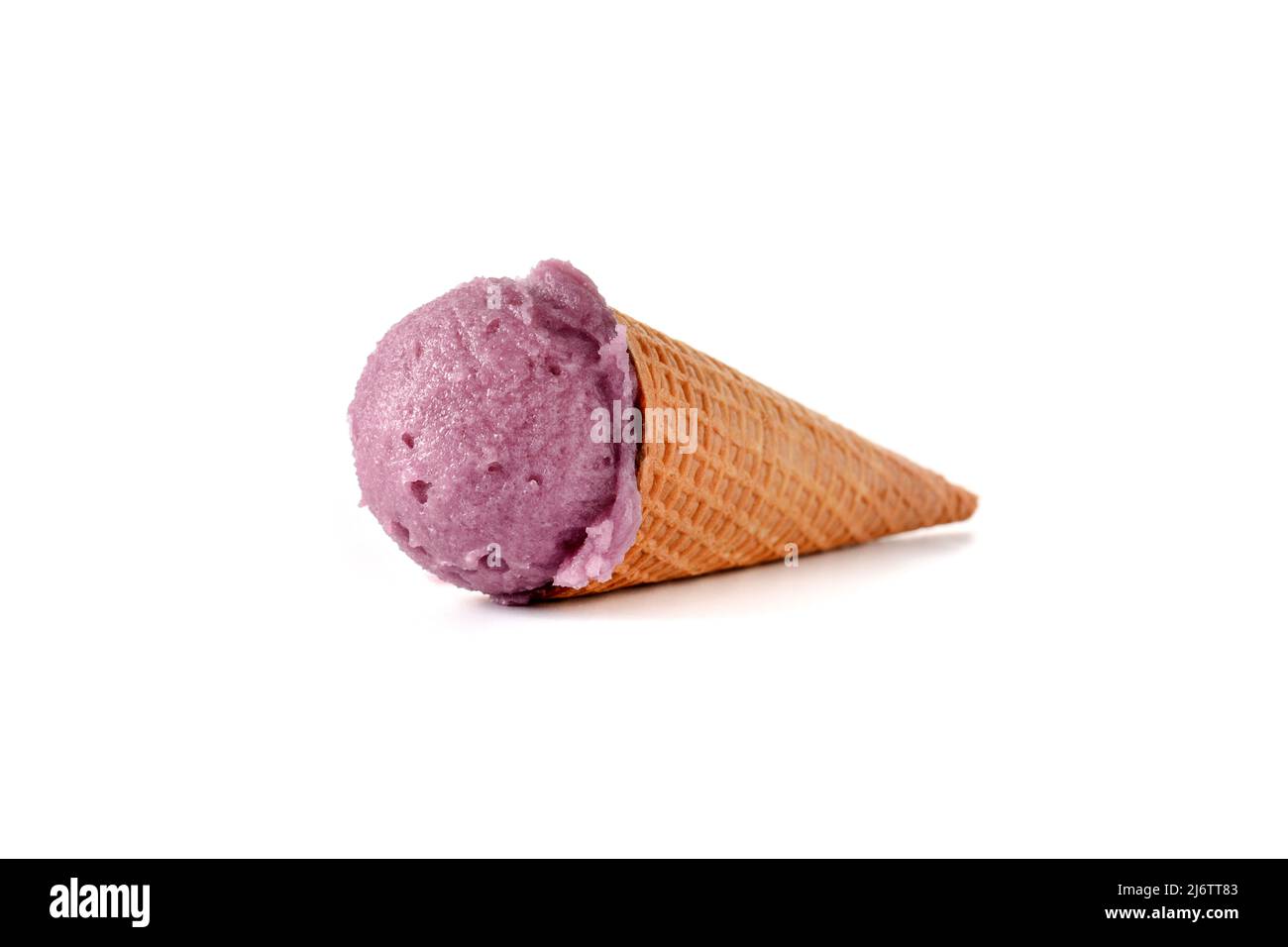 Blueberry ice cream cone isolated on white background Stock Photo - Alamy