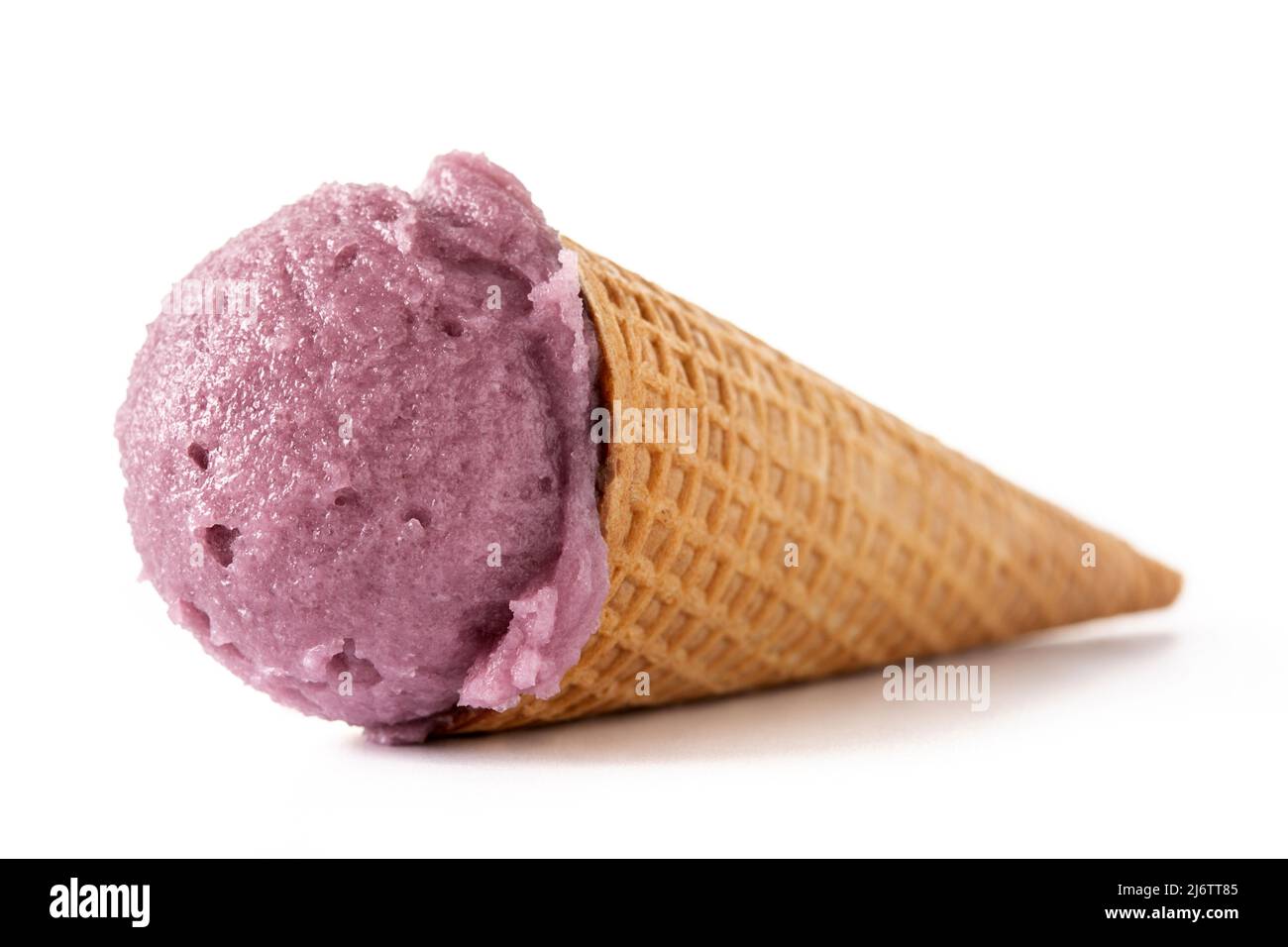 Blueberry ice cream cone isolated on white background Stock Photo - Alamy
