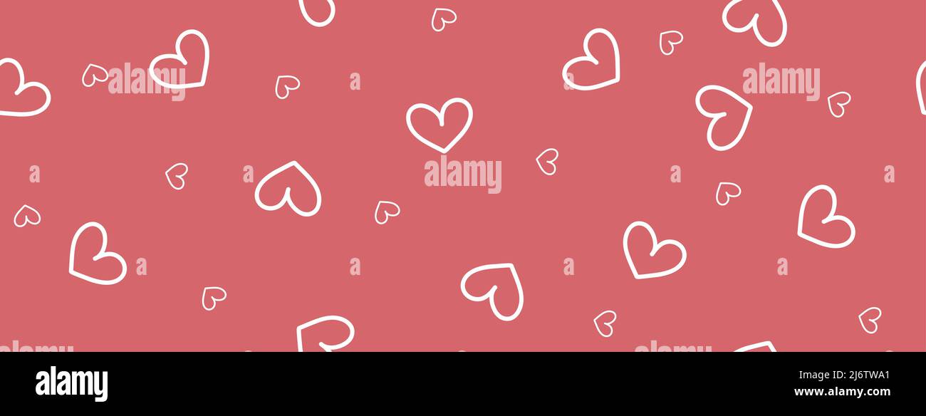 Seamless abstract pattern with contoured hearts. Red pattern for ...