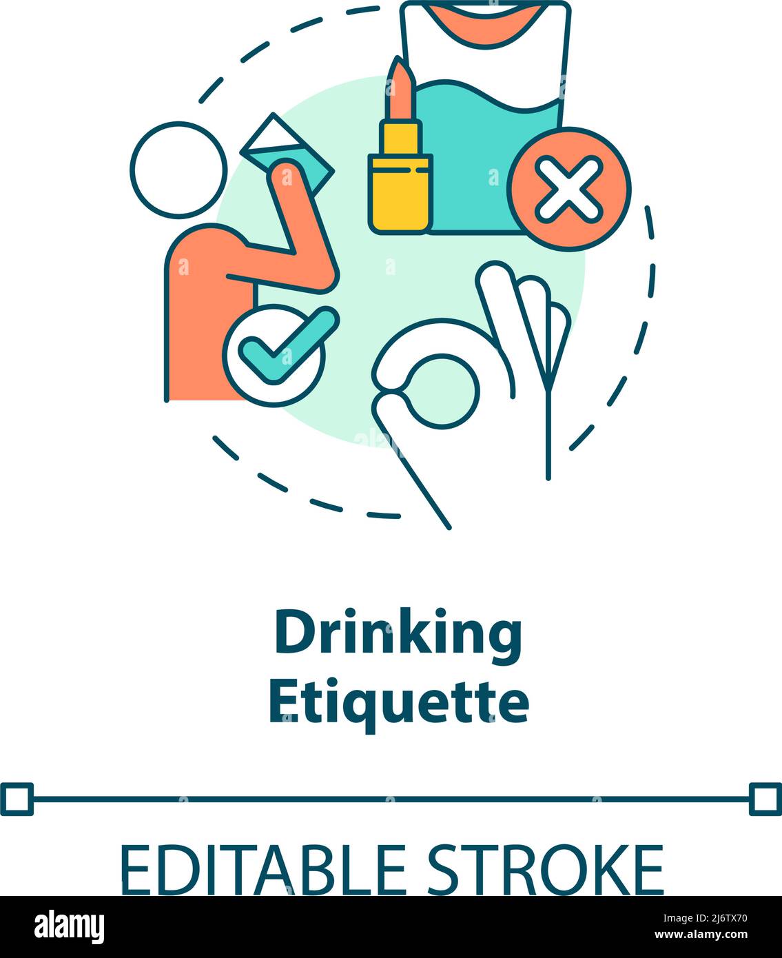 Drinking etiquette concept icon Stock Vector Image & Art Alamy