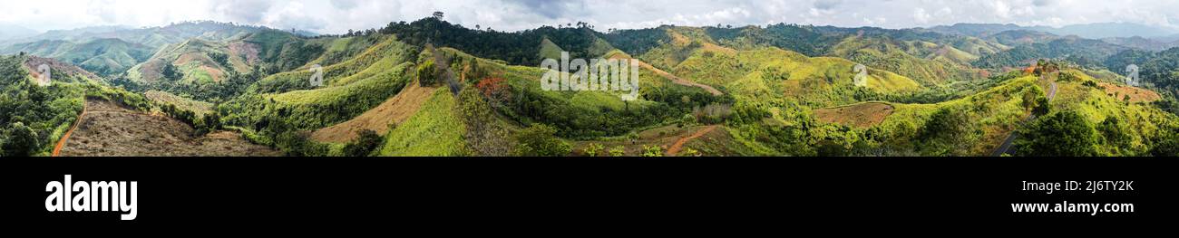 Curvy road number 3 in the mountain of Pua district, Nan province ...