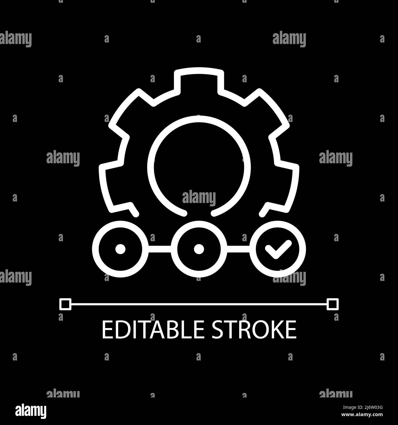 Supply chain pixel perfect white linear icon for dark theme Stock ...