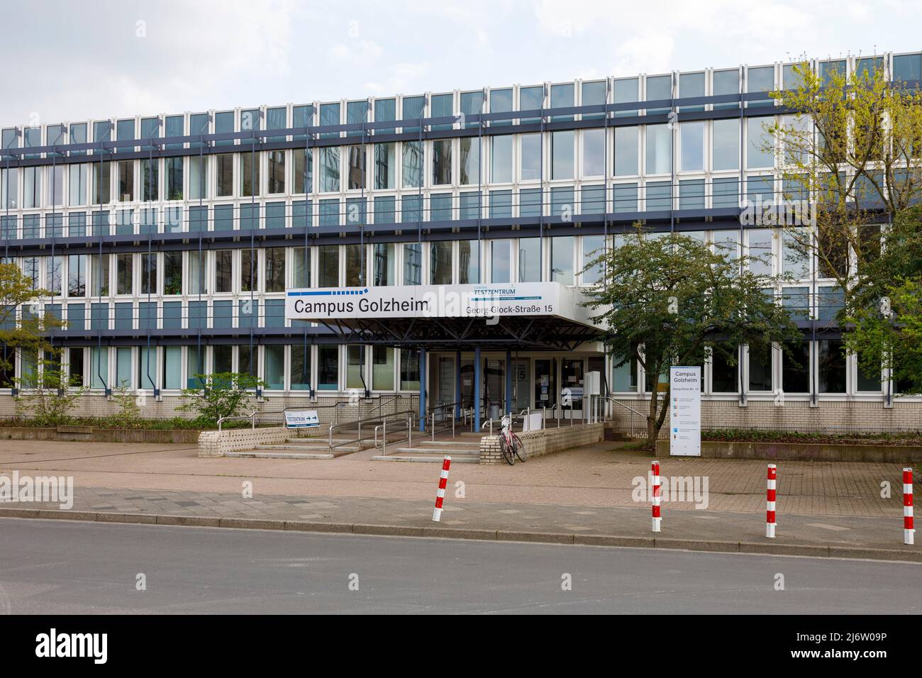 Building of the Music Academy Robert Schumann, State Office for Finance, District Government, Judicial Examination Office, VHS and TheaterLabor Stock Photo