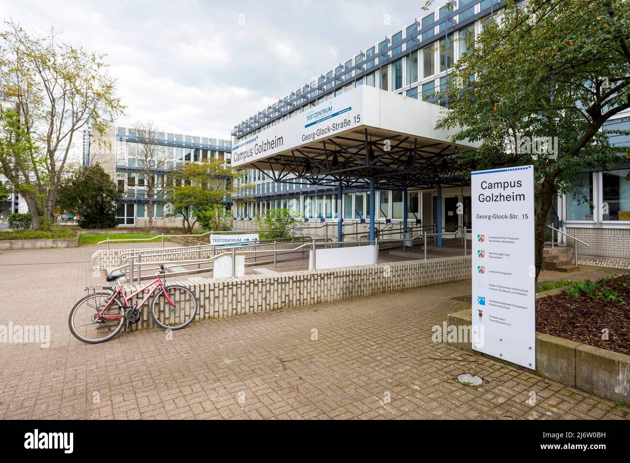 Building of the Music Academy Robert Schumann, State Office for Finance, District Government, Judicial Examination Office, VHS and TheaterLabor Stock Photo