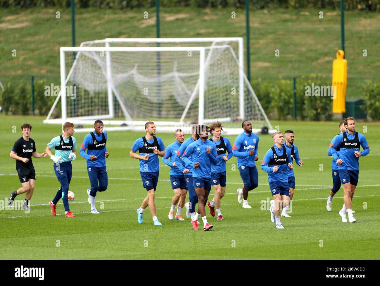 West Ham United players during a training session at Rush Green