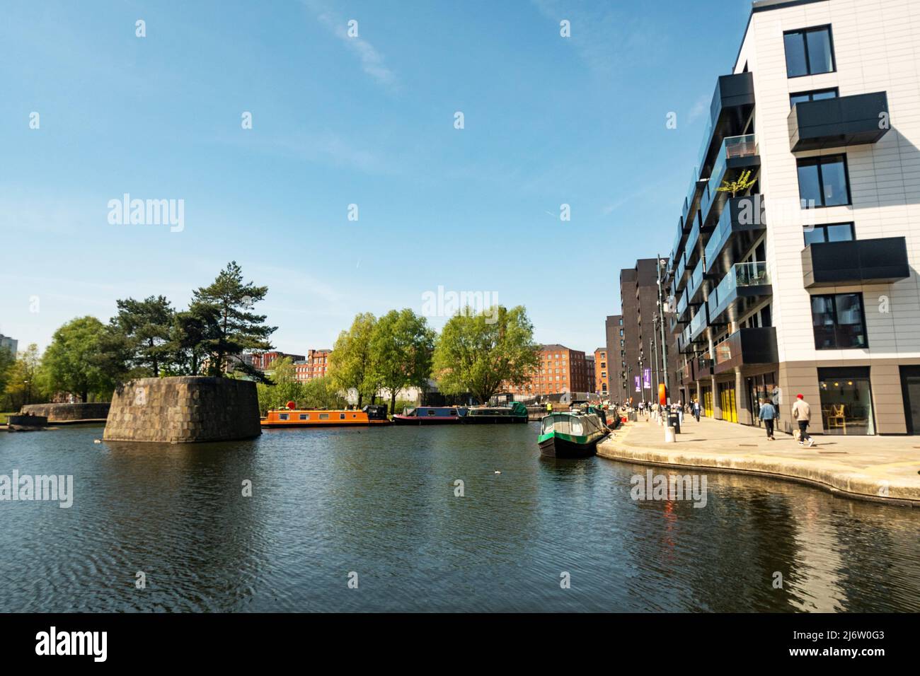 New Islington, a regenerated area of Manchester previously associated with the mills from the cotton industry. Stock Photo