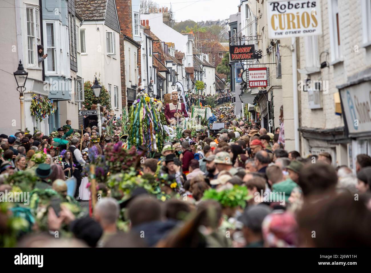 The traditional Jack in the Green festival in Hasting , Sussex Stock Photo