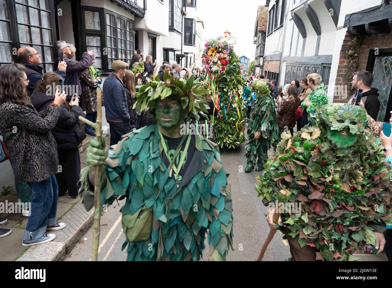 The traditional Jack in the Green festival in Hasting , Sussex Stock Photo