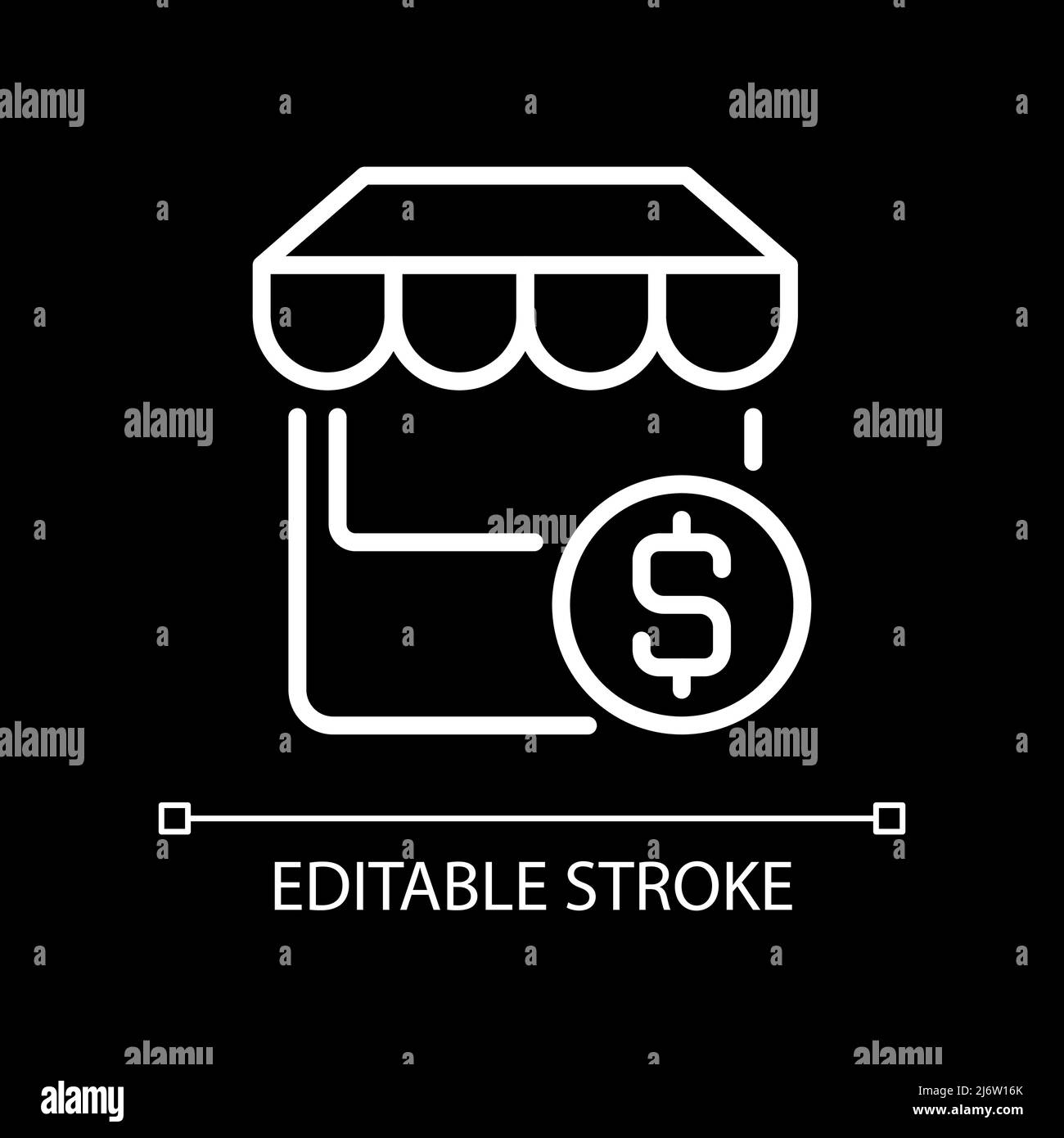 Small business pixel perfect white linear icon for dark theme Stock ...
