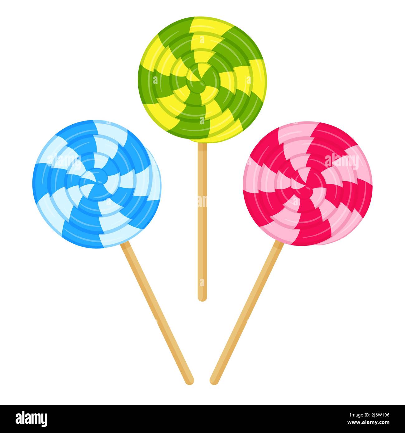 Green and yellow spiral lollipop. Sweet candy, highcalorie, unhealthy food, dessert, treat