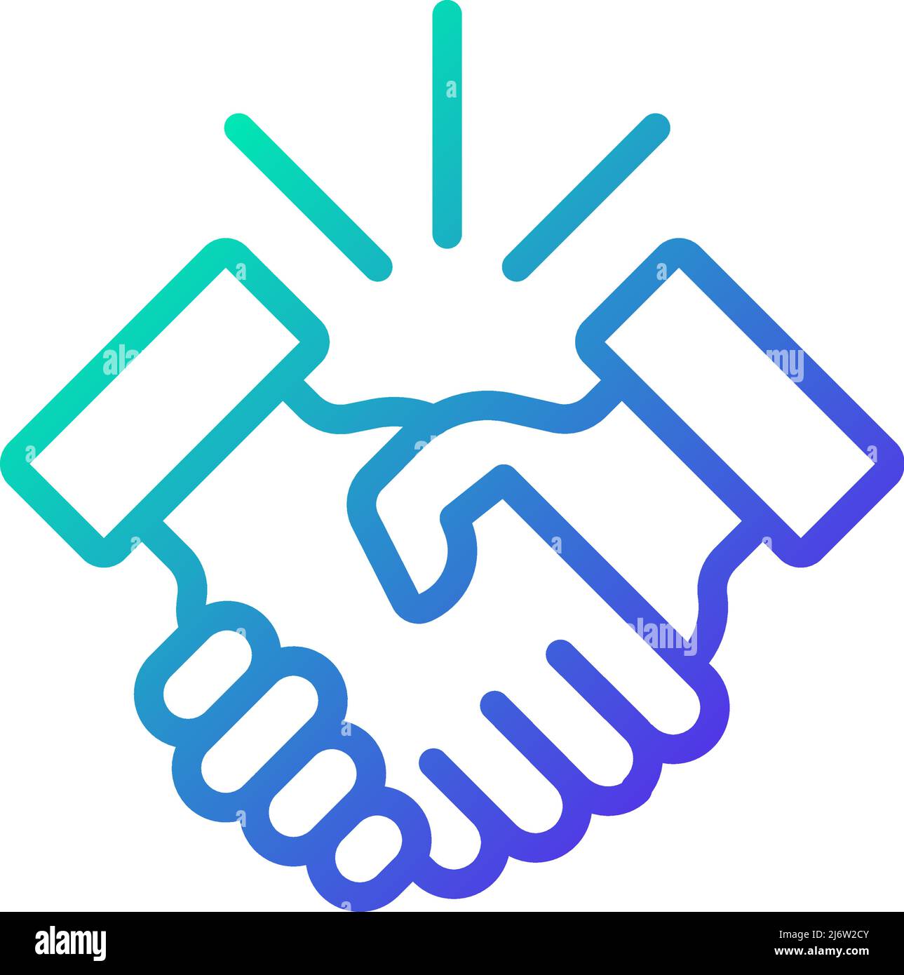Handshake gradient linear vector icon Stock Vector