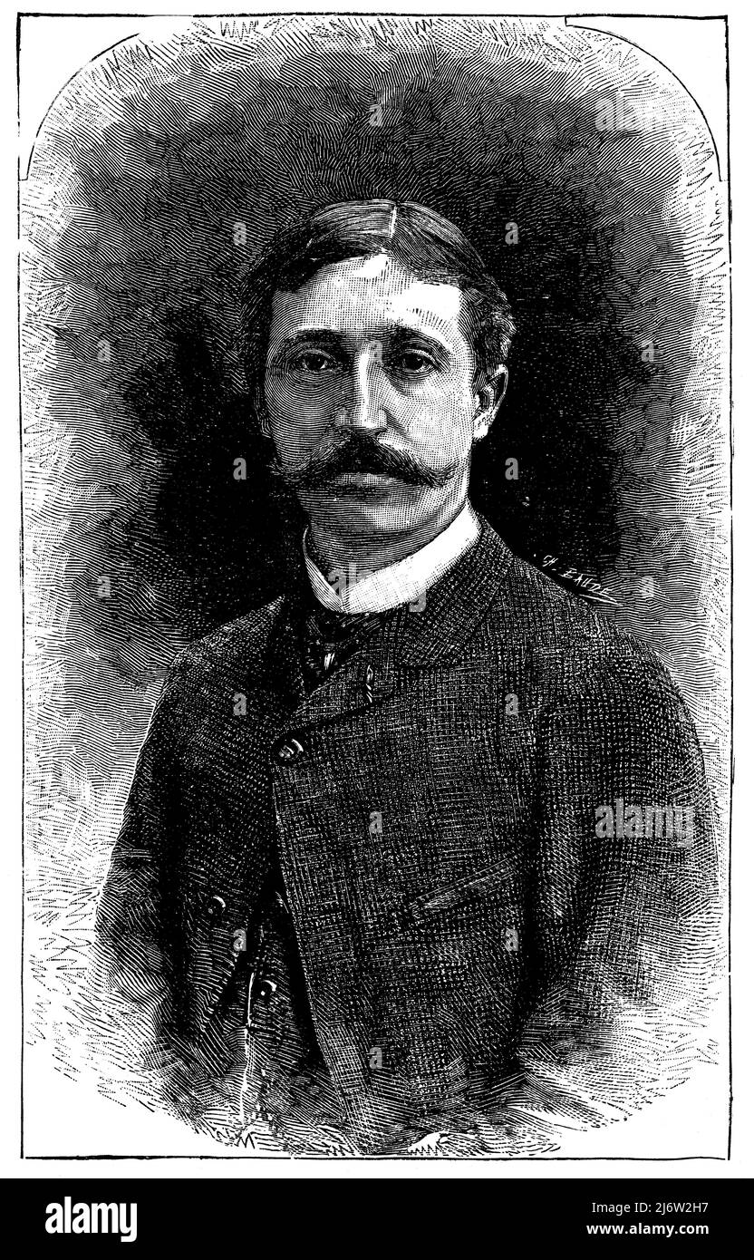 Jean Baptiste Edouard Detaille (1848-1912), pintor y militar francés. Grabado de 1890. Stock Photo