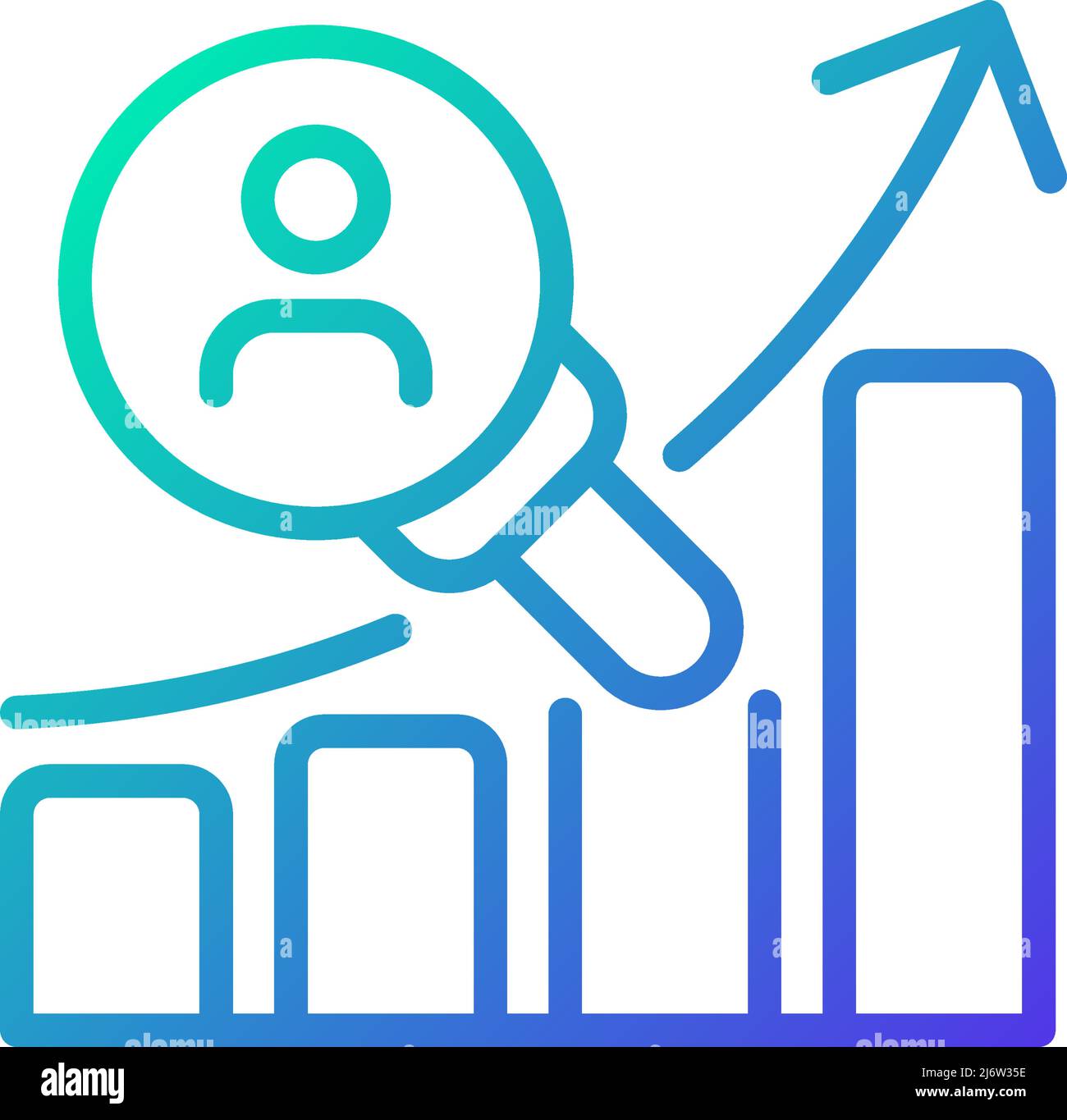 Customer research gradient linear vector icon Stock Vector