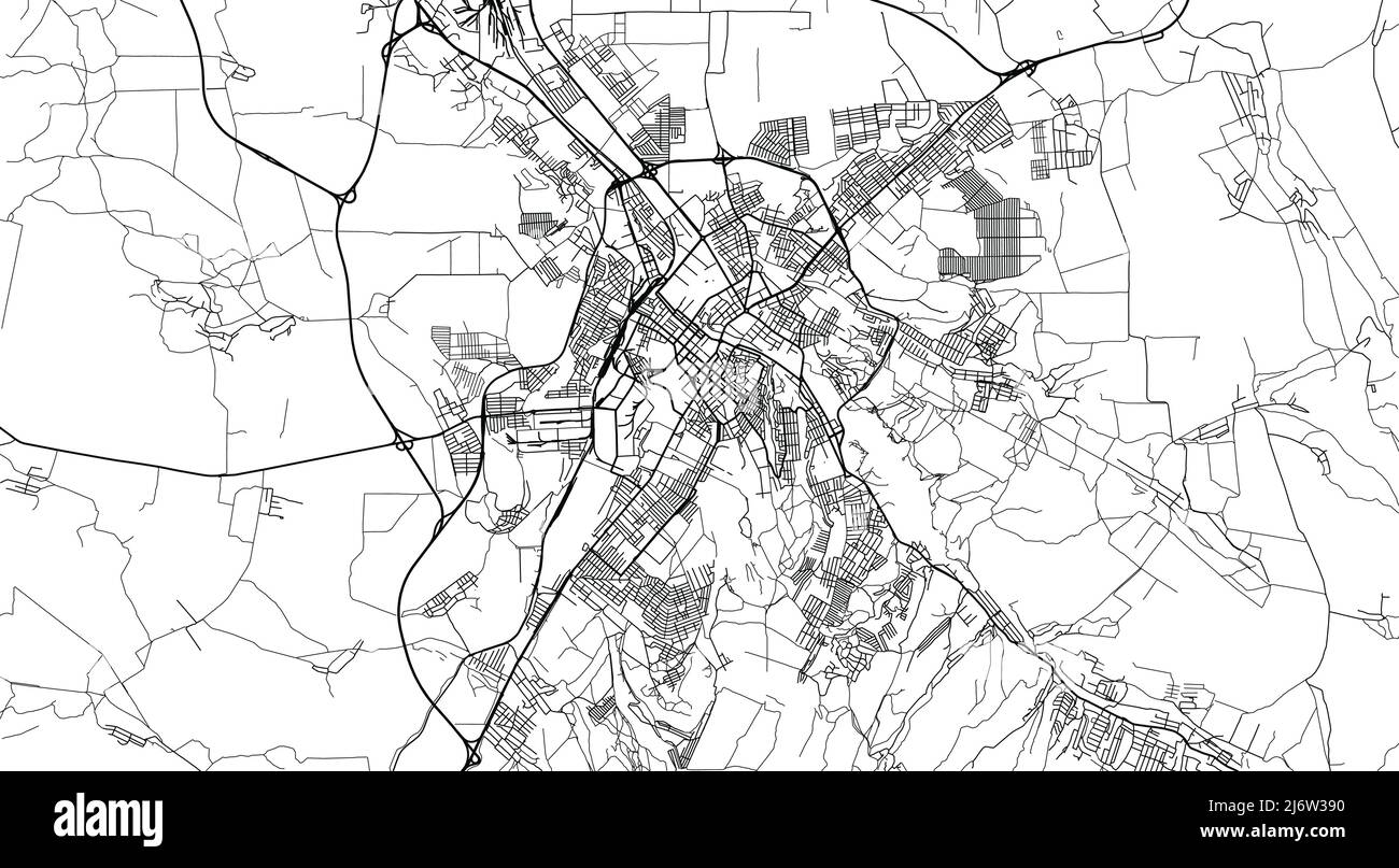 Urban vector city map of Simferopol, Ukraine, Europe Stock Vector