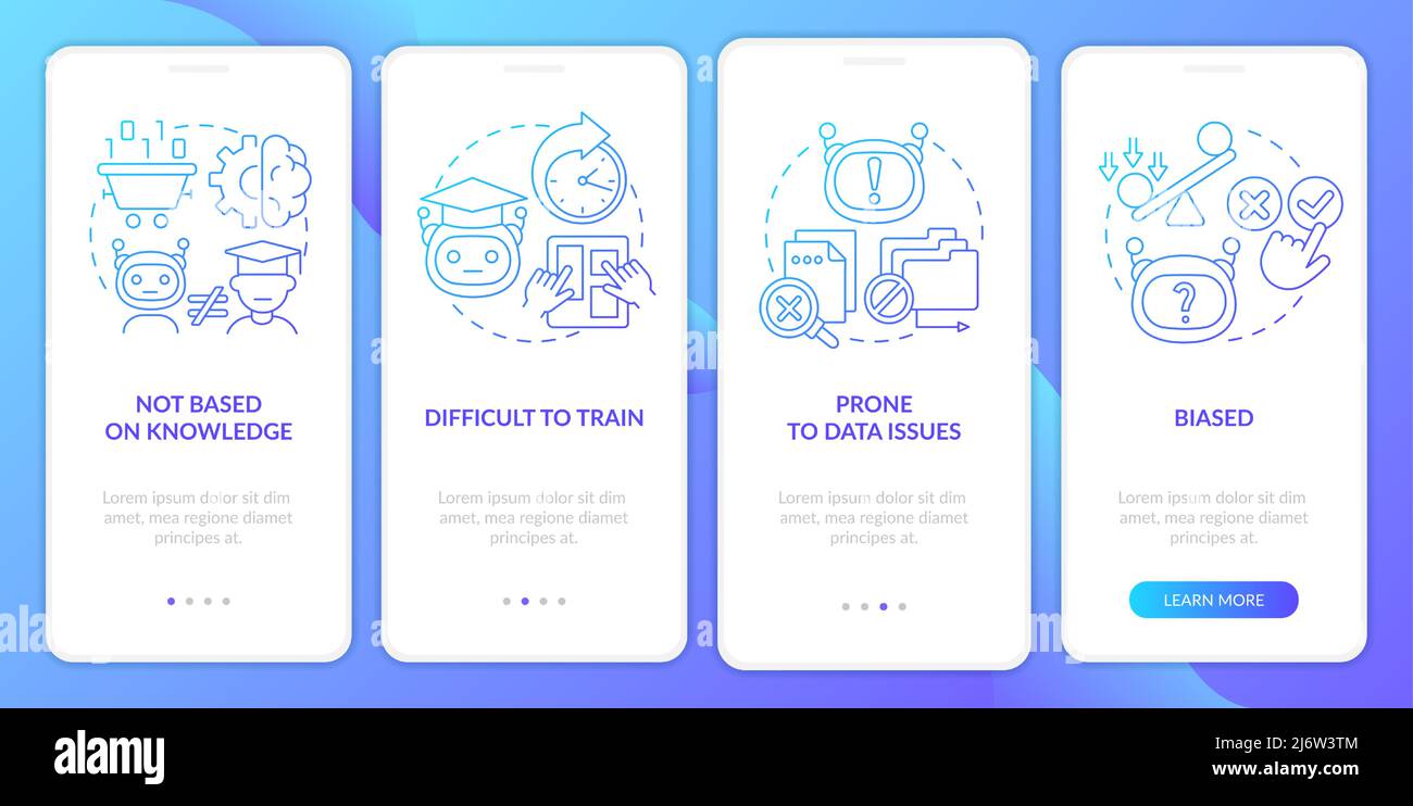 Drawbacks of machine learning blue gradient onboarding mobile app ...