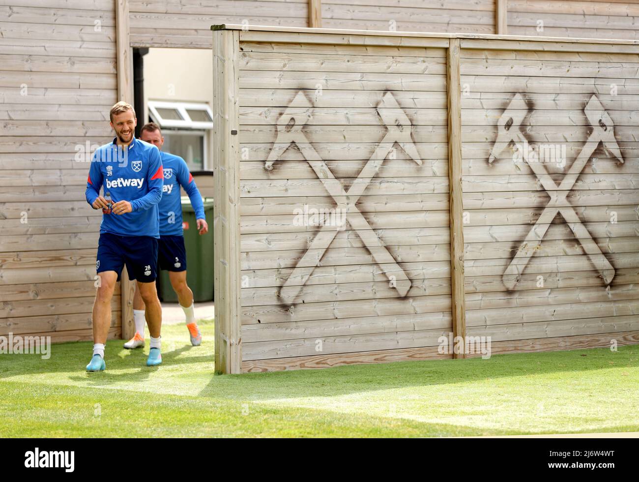 West Ham United's Tomas Soucek during a training session at Rush Green