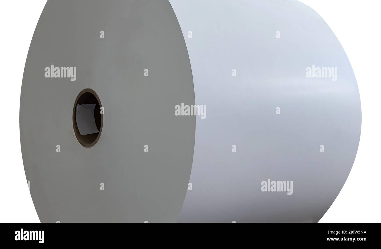 Large coil of printing paper Stock Photo