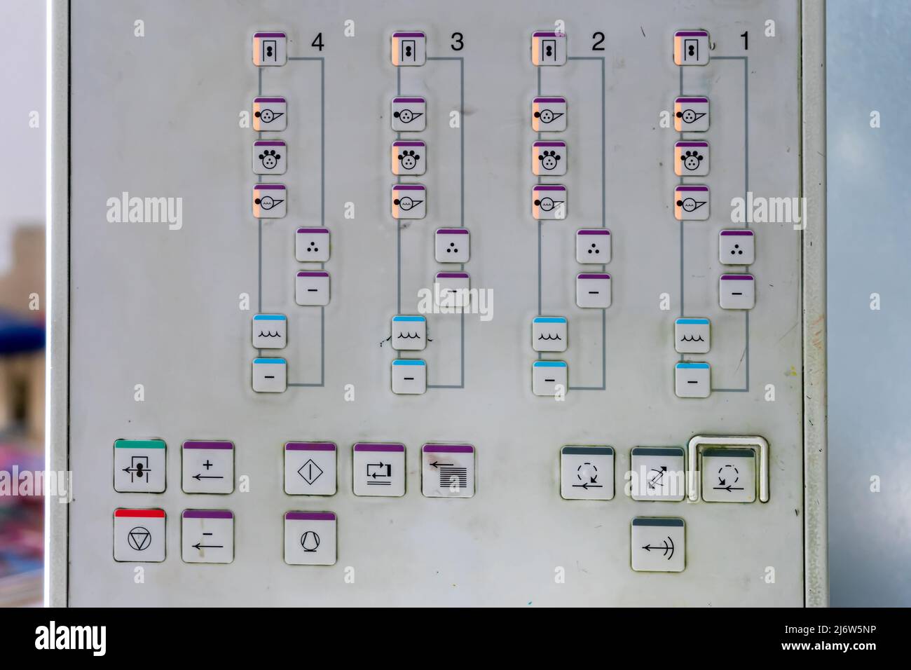 The control panel of the printing press Stock Photo - Alamy