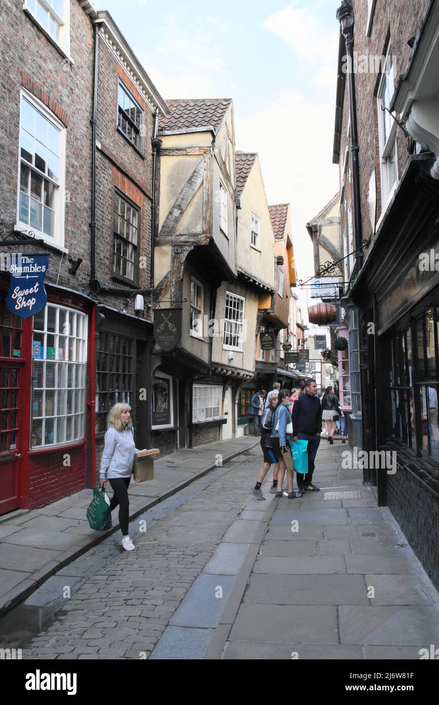 Looking down York's most famous landmark "The Shambles" medieval street