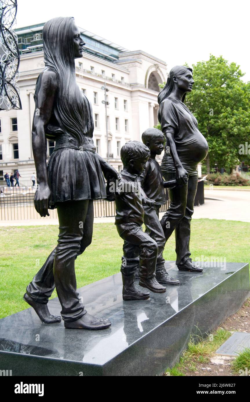A Real Birmingham Modern Family by Gillian Wearing In Centenary Square Birmingham England UK Stock Photo