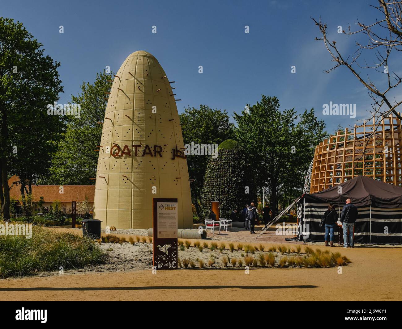 Qatar pavillion at the international horticulture Floriade Expo in Almere 2022 Stock Photo
