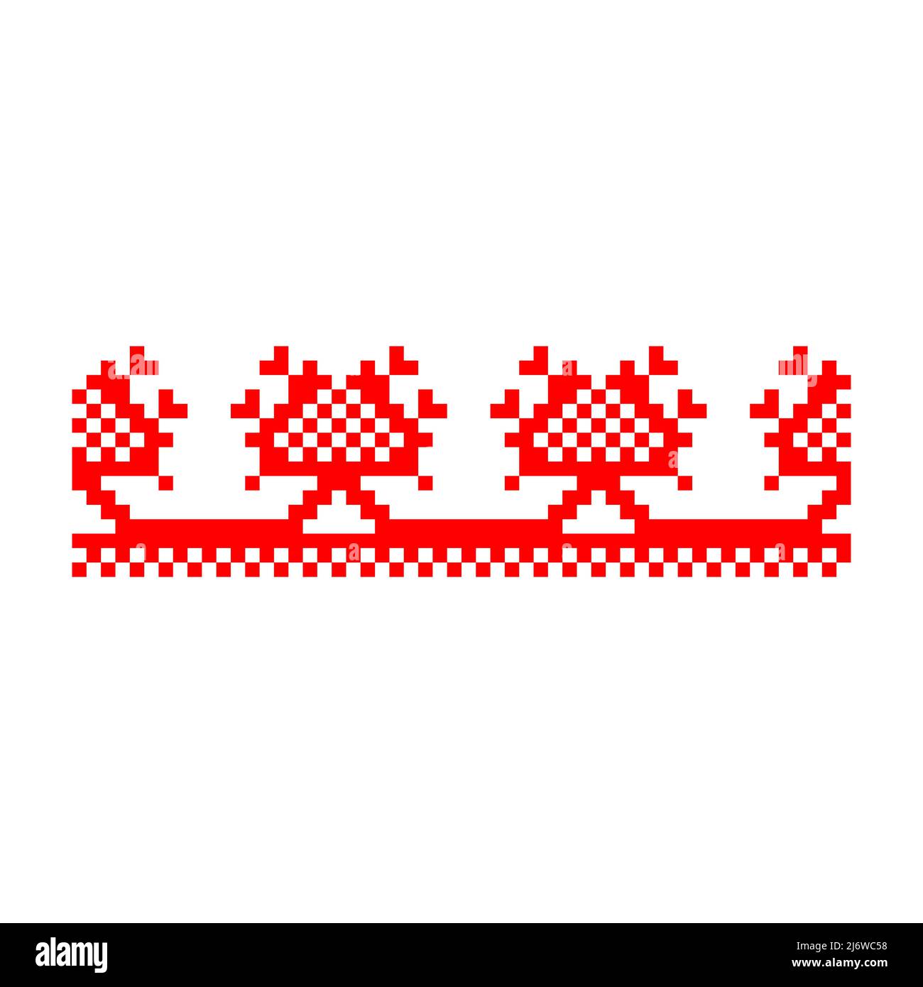 Pixelized pattern Vyshyvanka Traditional Ethnic Ukrainian Seamless Pattern  slavic ornament Stock Vector Image & Art - Alamy