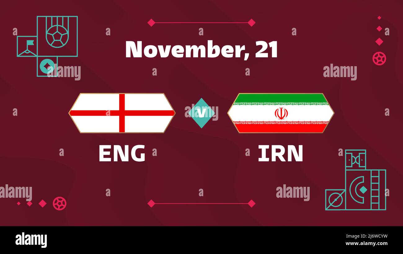 England vs Iran, Football 2022, Group B. World Football Competition championship match versus