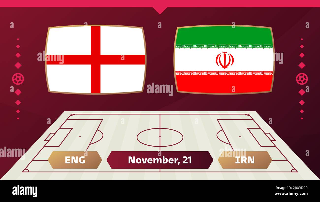 England vs Iran, Football 2022, Group B. World Football Competition championship match versus