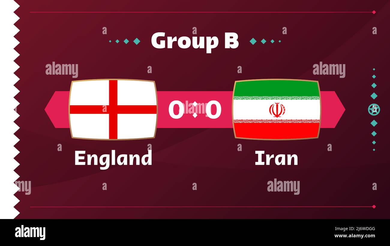 England vs Iran, Football 2022, Group B. World Football Competition championship match versus
