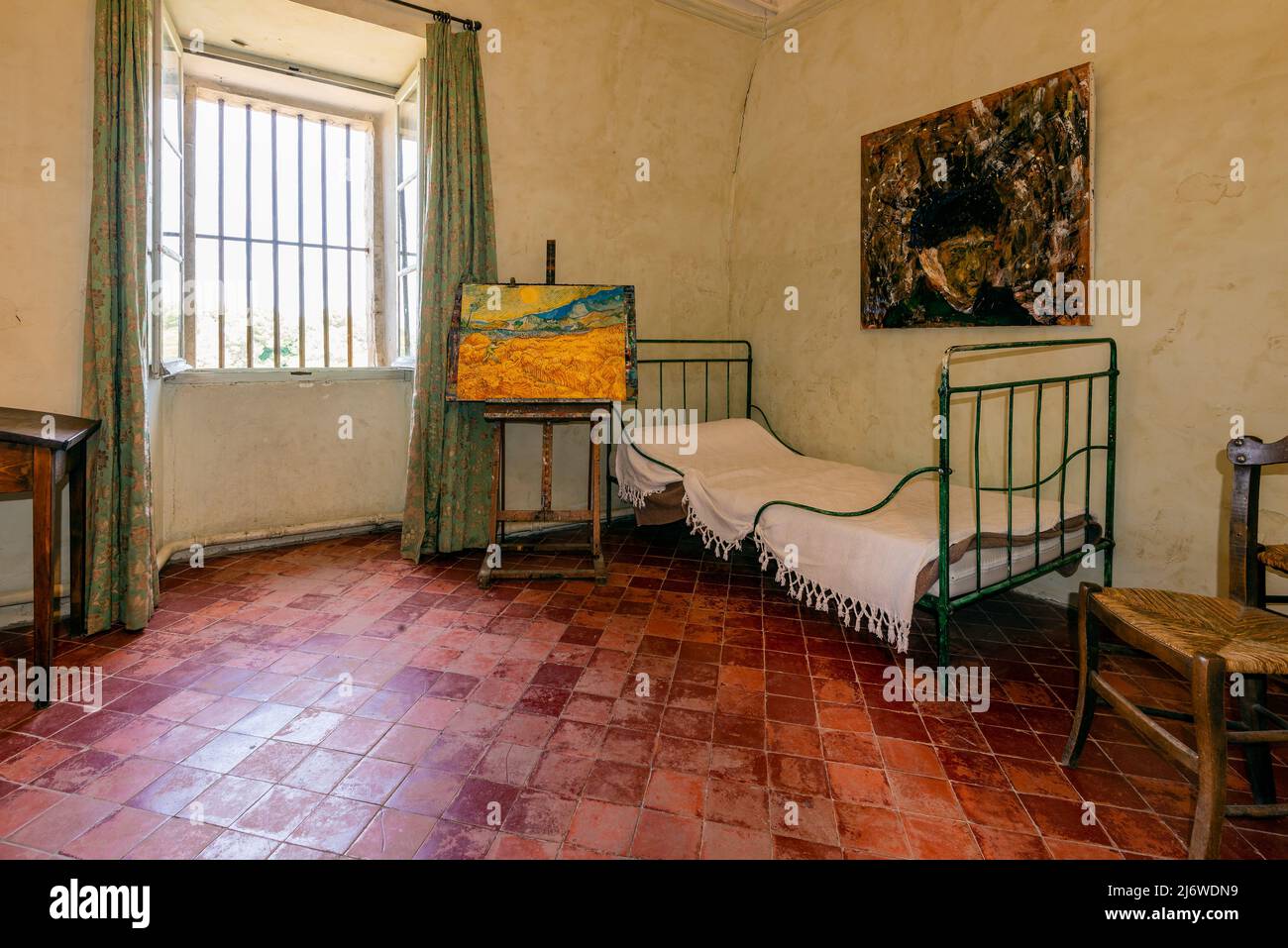 Bedroom of Van Gogh, Monastere St. Paul de Mausole, Saint Remy de Provence, Provence, France Stock Photo