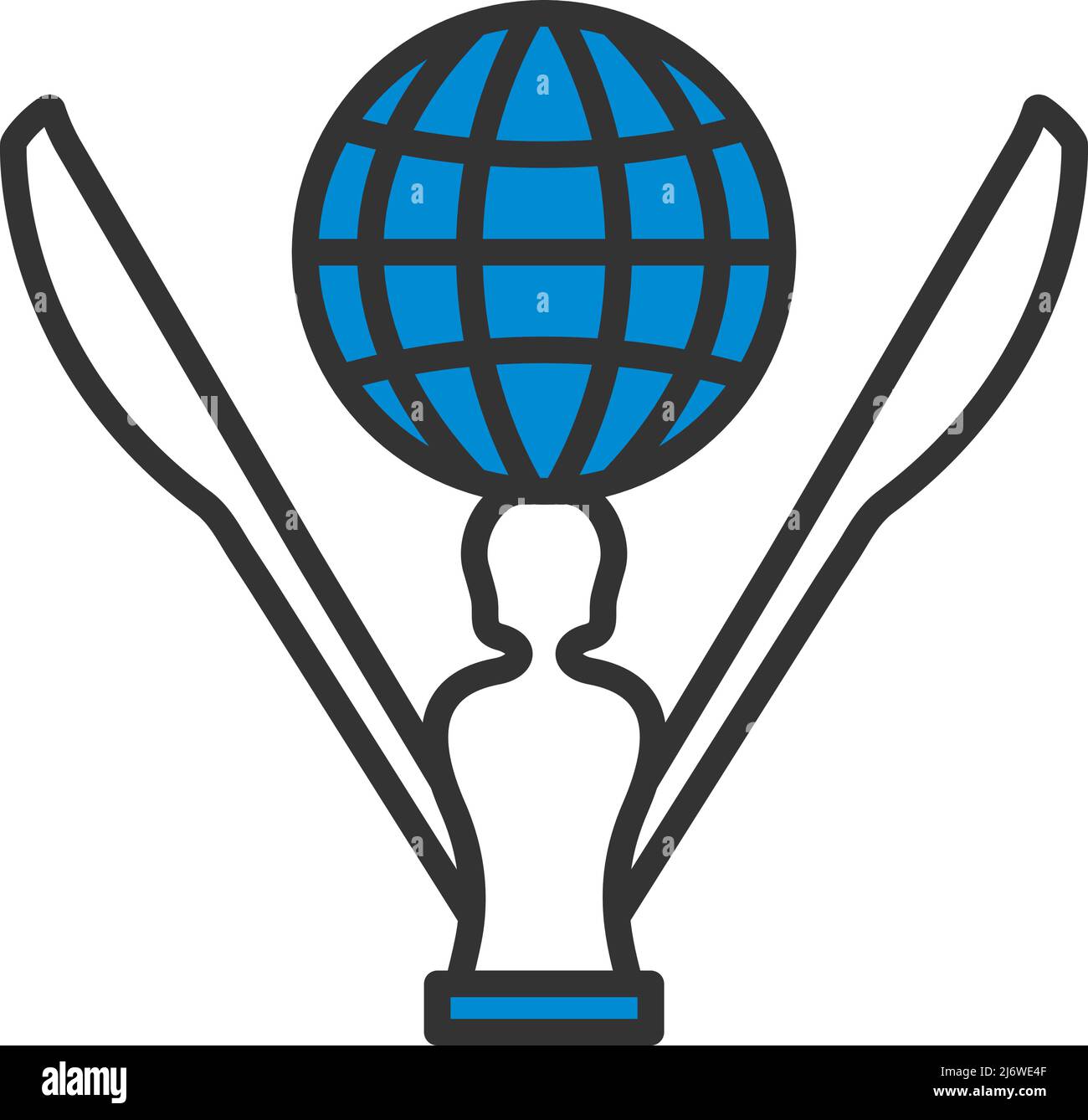 Cricket Cup Icon. Editable Bold Outline With Color Fill Design. Vector