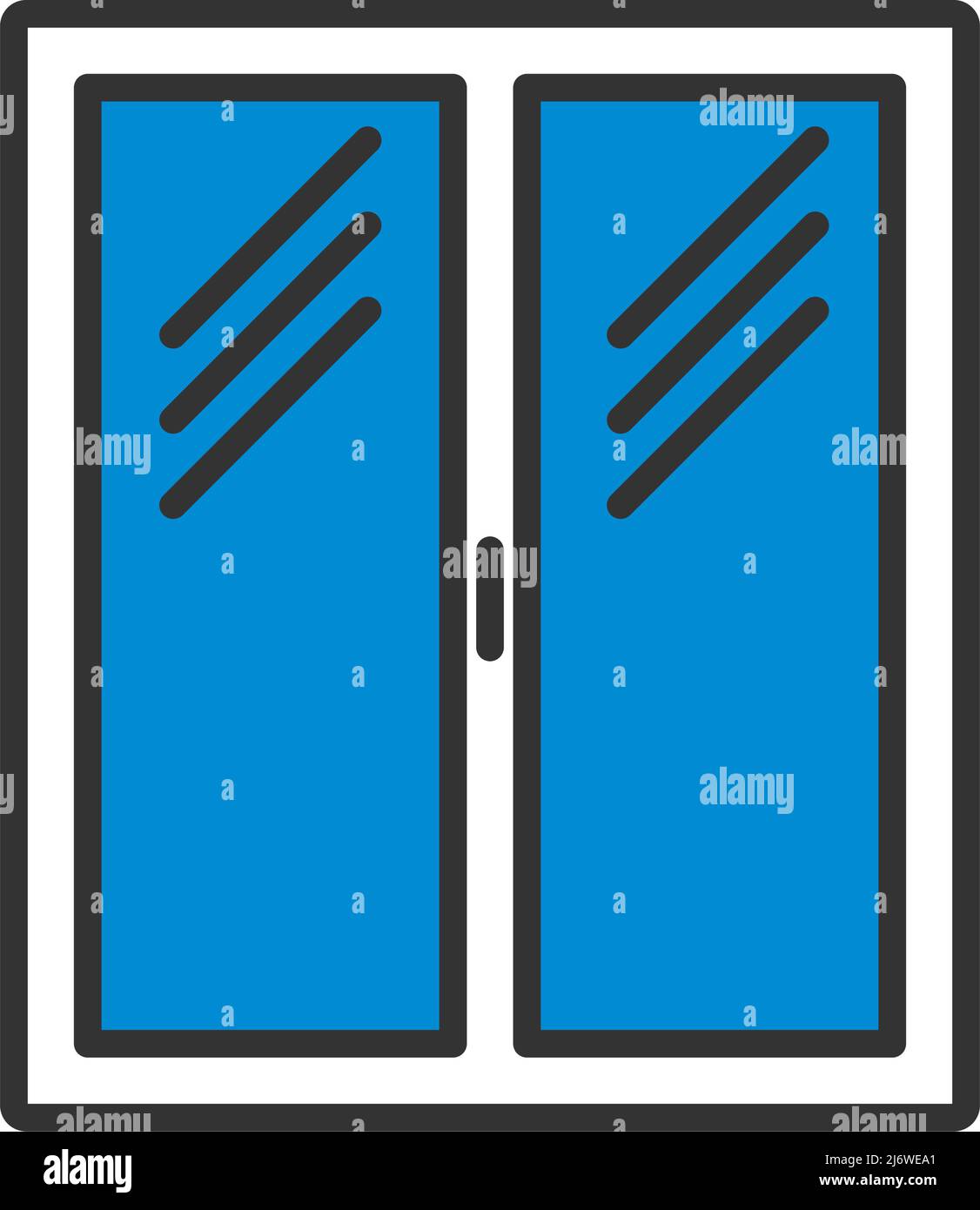 Icon Of Closed Window Frame. Editable Bold Outline With Color Fill ...