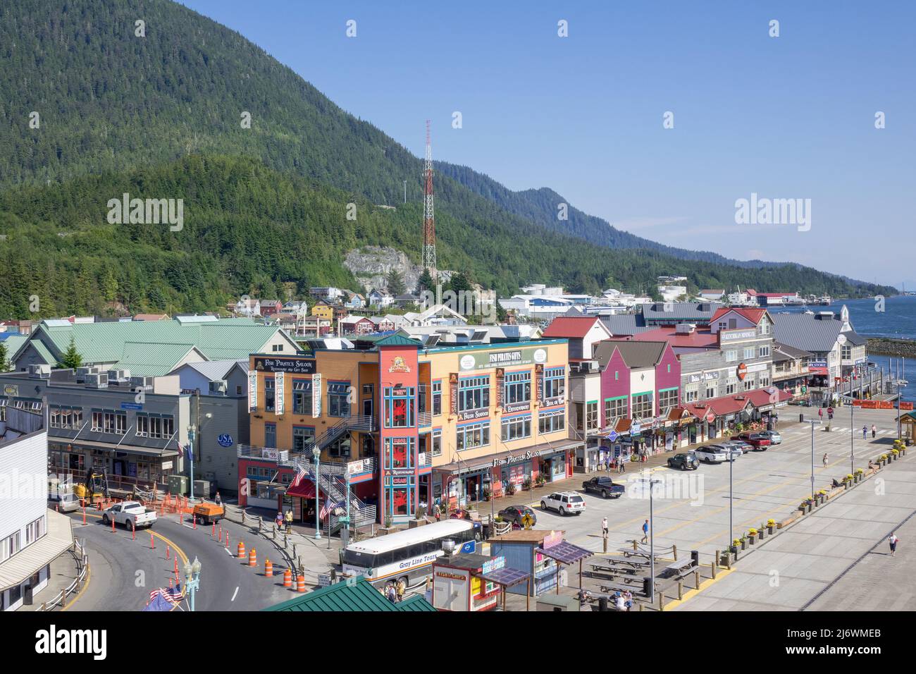 Shops And Restaurants On Front Street Ketchikan Alaska By The Cruise