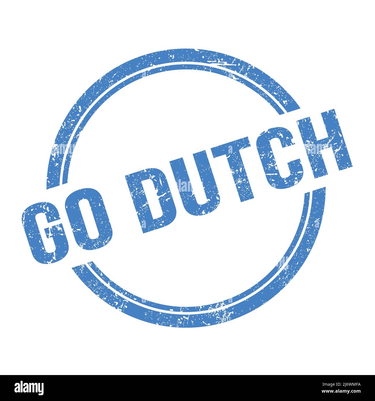 GO DUTCH text written on blue grungy vintage round stamp Stock Photo