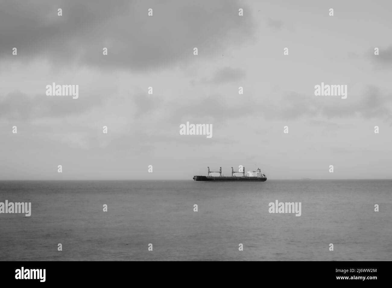 Container cargo ship sunrise Black and White Stock Photos & Images - Alamy