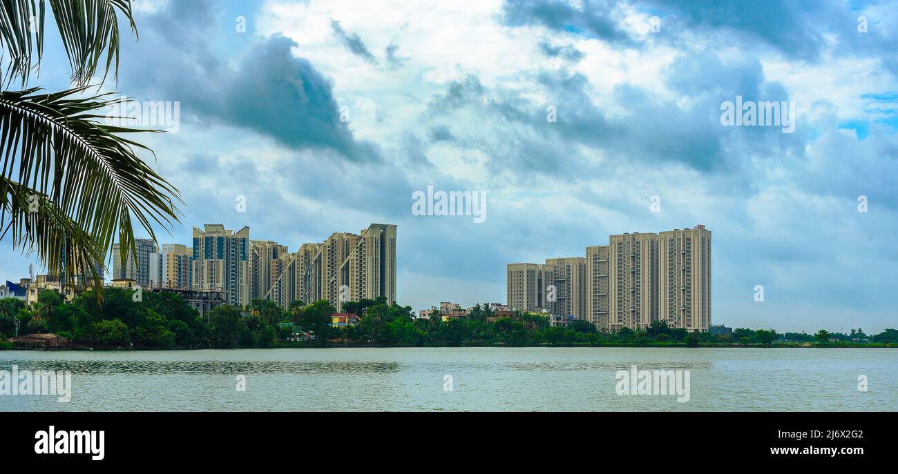Waterfront High Rises Landscape view of High rise Buildings with waterfront . Selective Focus ...