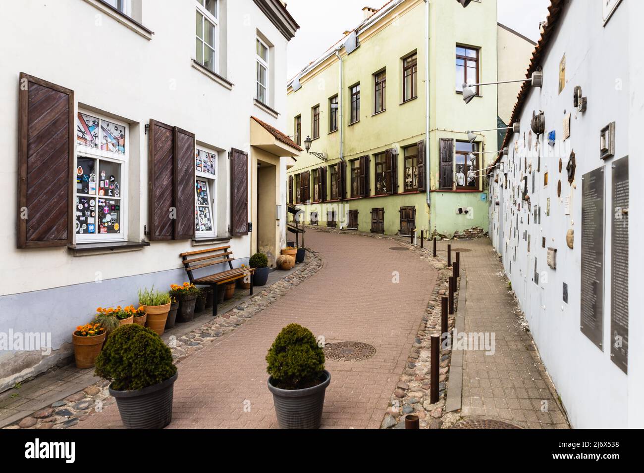Literatai street in old town. Vilnius, Lithuania 29 April 2022 Stock Photo