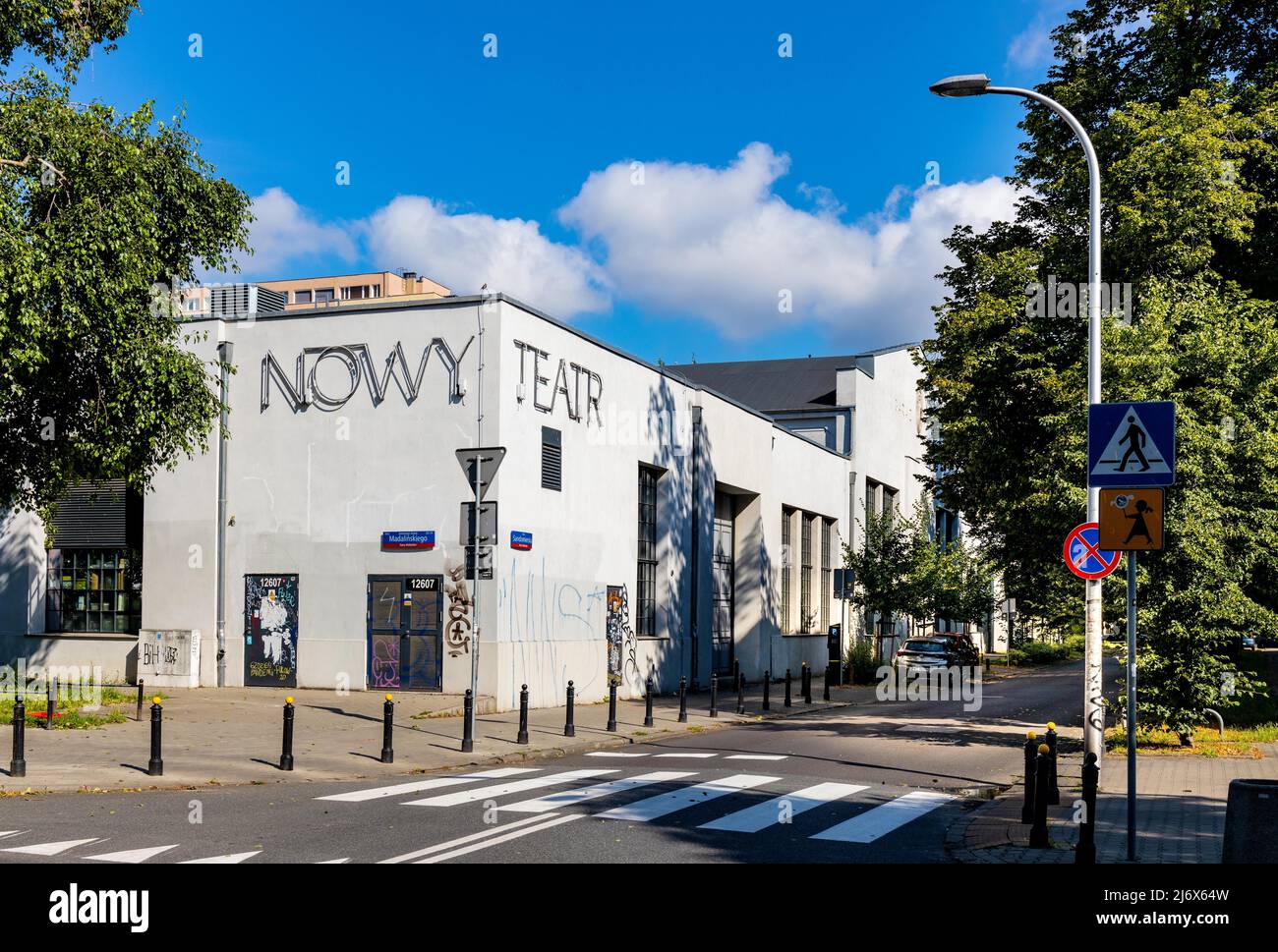Warsaw, Poland - July 11, 2021: Teatr Nowy New Theater and performing arts center at Madalinskiego street in Mokotow district of Warsaw Stock Photo