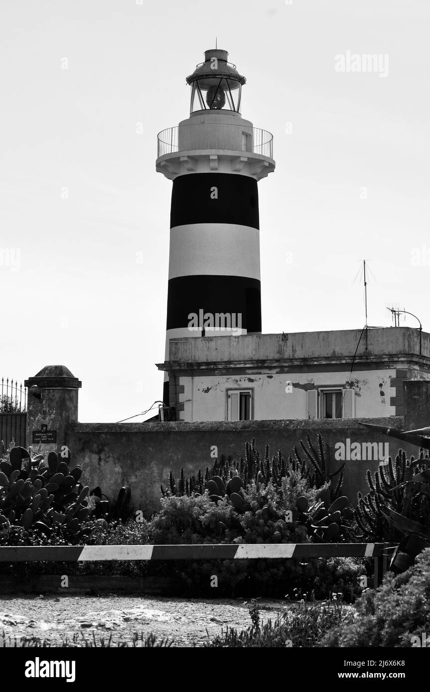 Faro Marino Calamosca Stock Photo