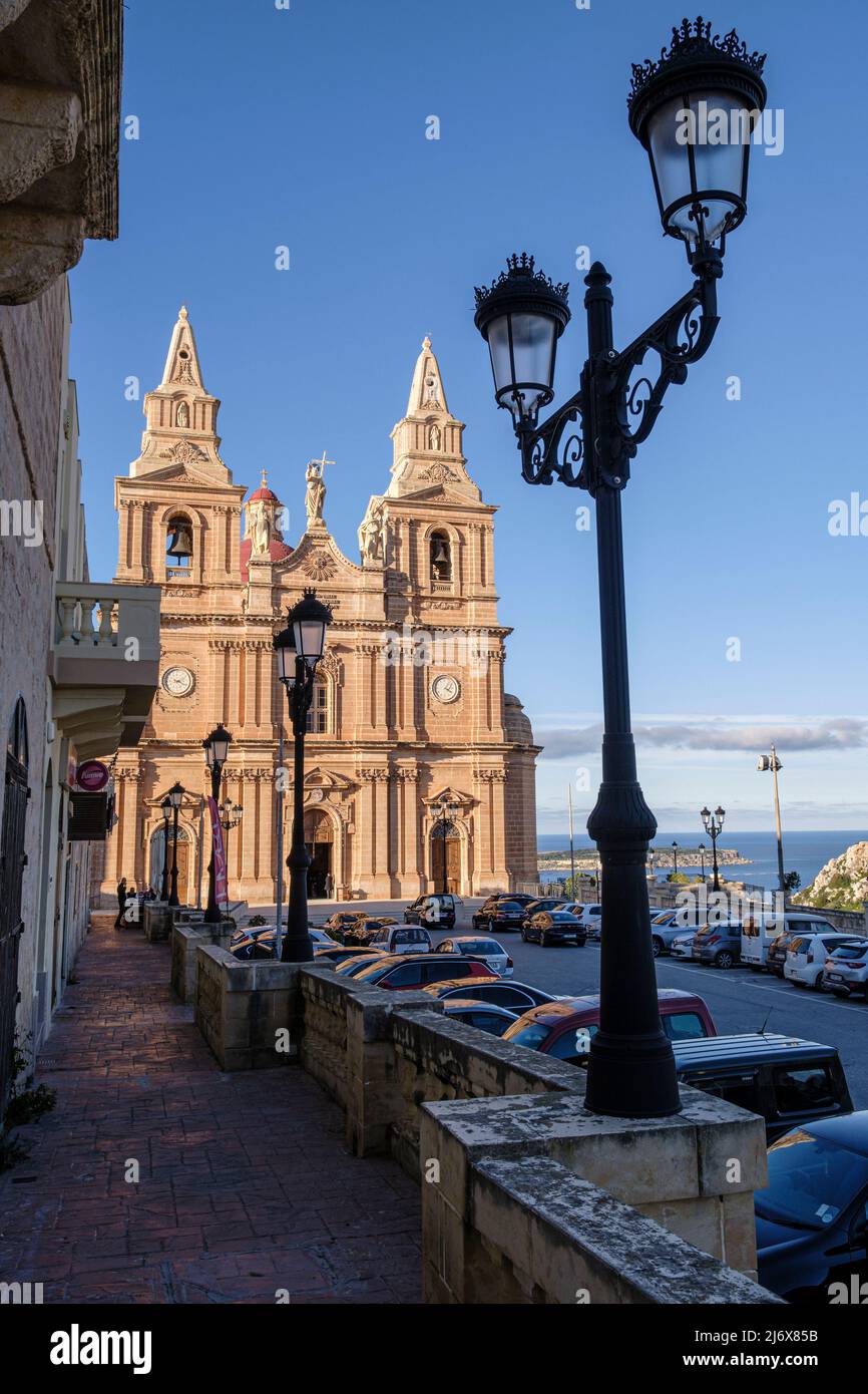 The Parish Church of the Nativity of the Virgin Mary, Misrah il-Parrocca, Mellieha, Malta Stock Photo