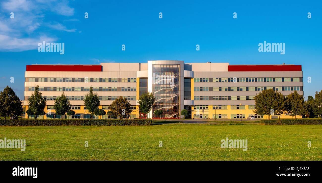 Warsaw, Poland - May 22, 2020: University of Life Sciences SGGW campus with Agriculture and Ecology Institute in Ursynow district of Warsaw Stock Photo