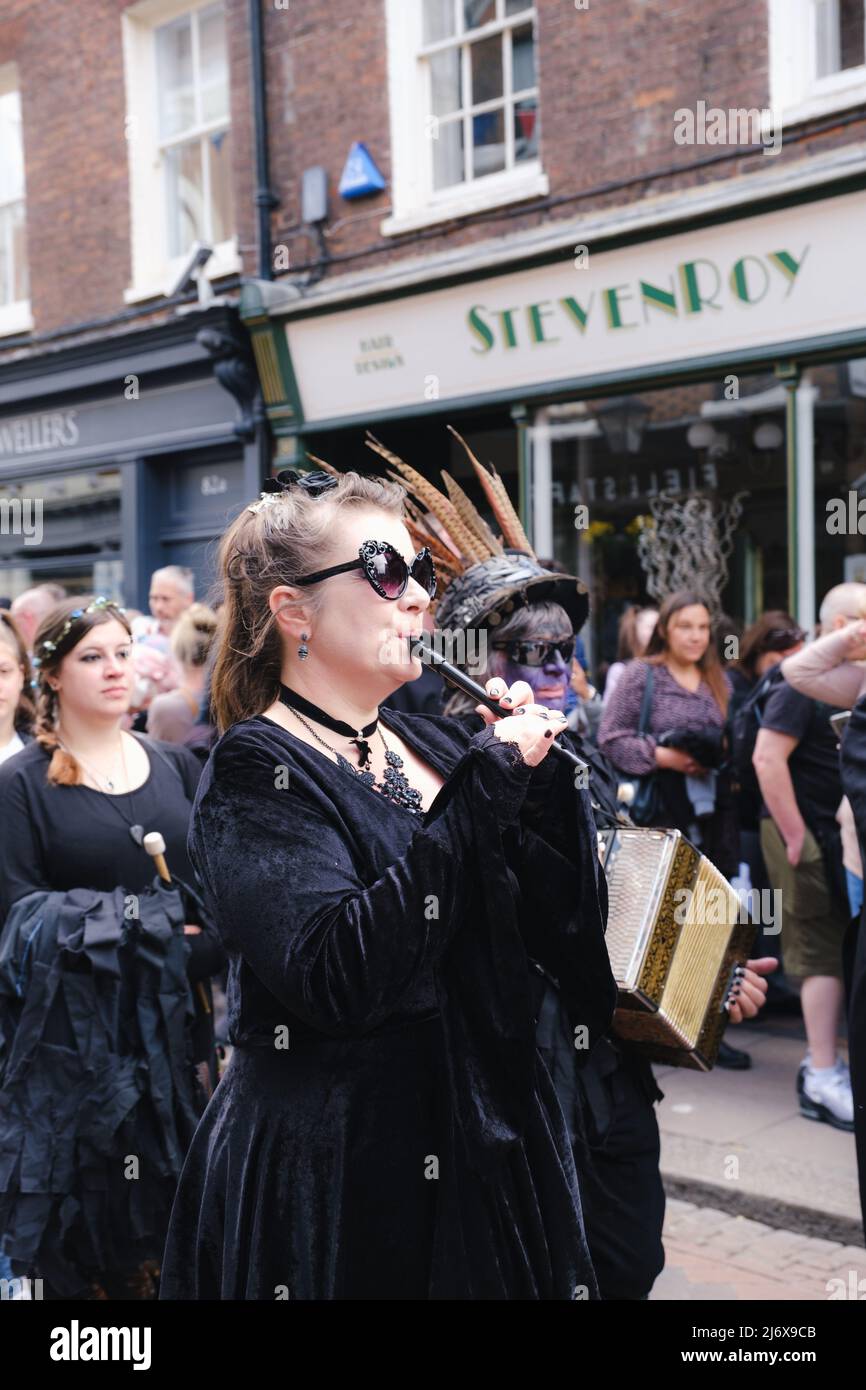 Woman in character at Rochester Sweeps Festival and Parade on May Day, Kent, UK 2022 Stock Photo