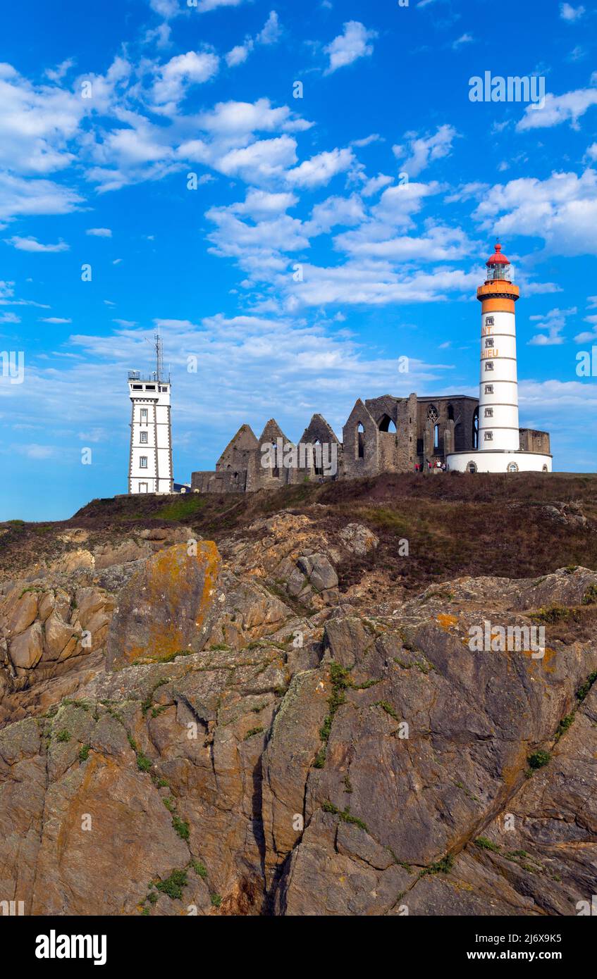 Pointe Saint Mathieu, the lighthouse, the semaphore, the Notre-Dame des ...