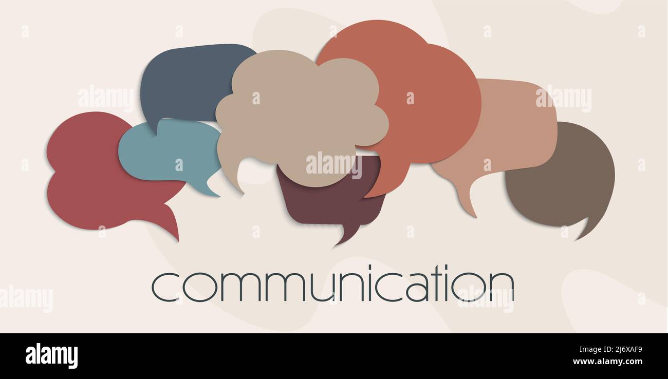 Banner colorful speech bubble. Text communication. Communication or connection social network concept. Online friends community. To communicate. Talk Stock Vector
