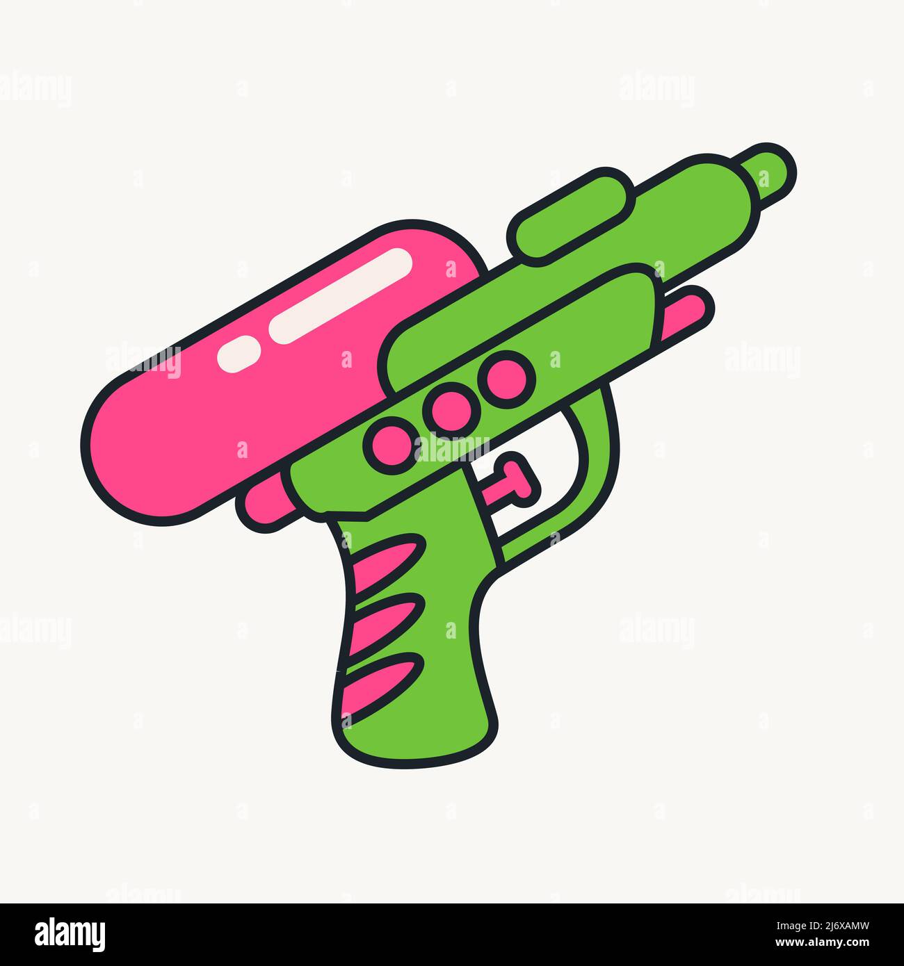 Cartoon vector funny cute Comic characters, water toy gun Stock Vector ...
