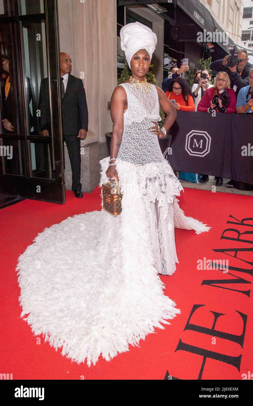 Cynthia Erivo wearing Louis Vuitton departs The Mark Hotel for 2022 Met Gala  in New York City. (Photo by Ron Adar / SOPA Images/Sipa USA Stock Photo -  Alamy