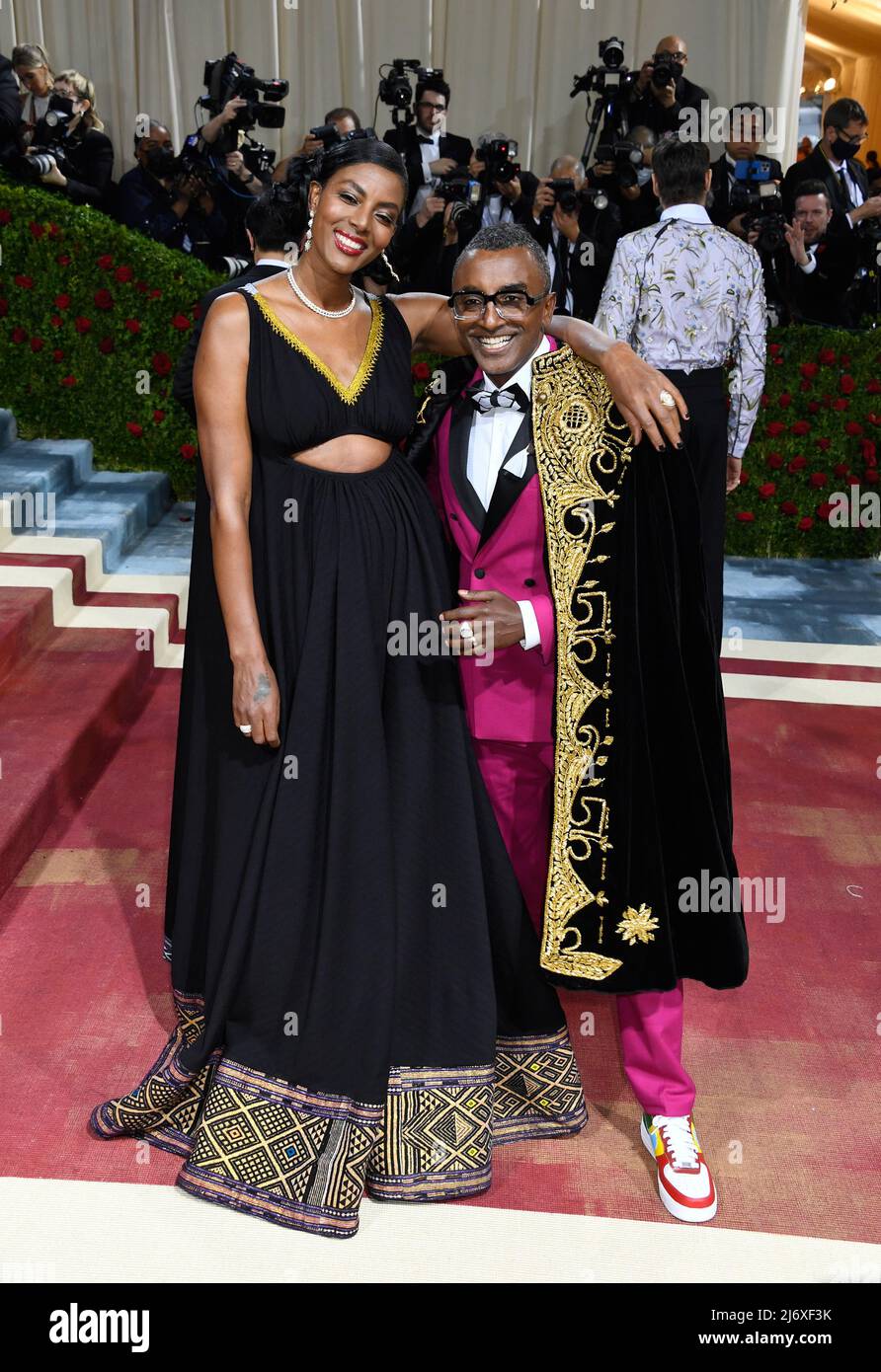 New York, United States. 2nd May, 2022. Marcus Samuelsson,  Maya Haile arrives for the 2022 Met Gala held at The Metropolitan Museum of Art, New York City. Credit: Jennifer Graylock/Alamy Live News Stock Photo