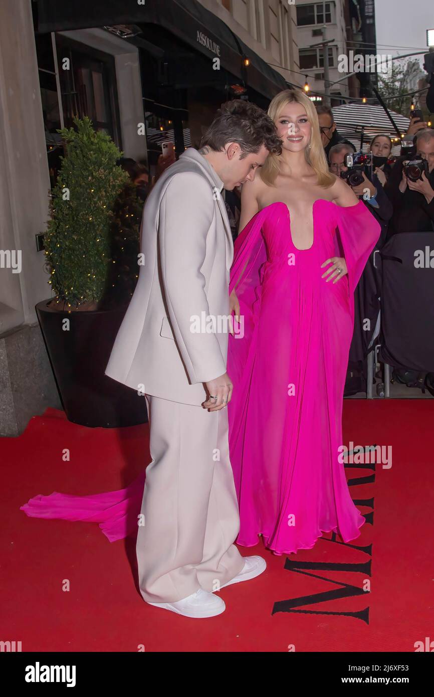 Brooklyn Beckham and Nicola PeltzBeckham wearing Valentino departs The
