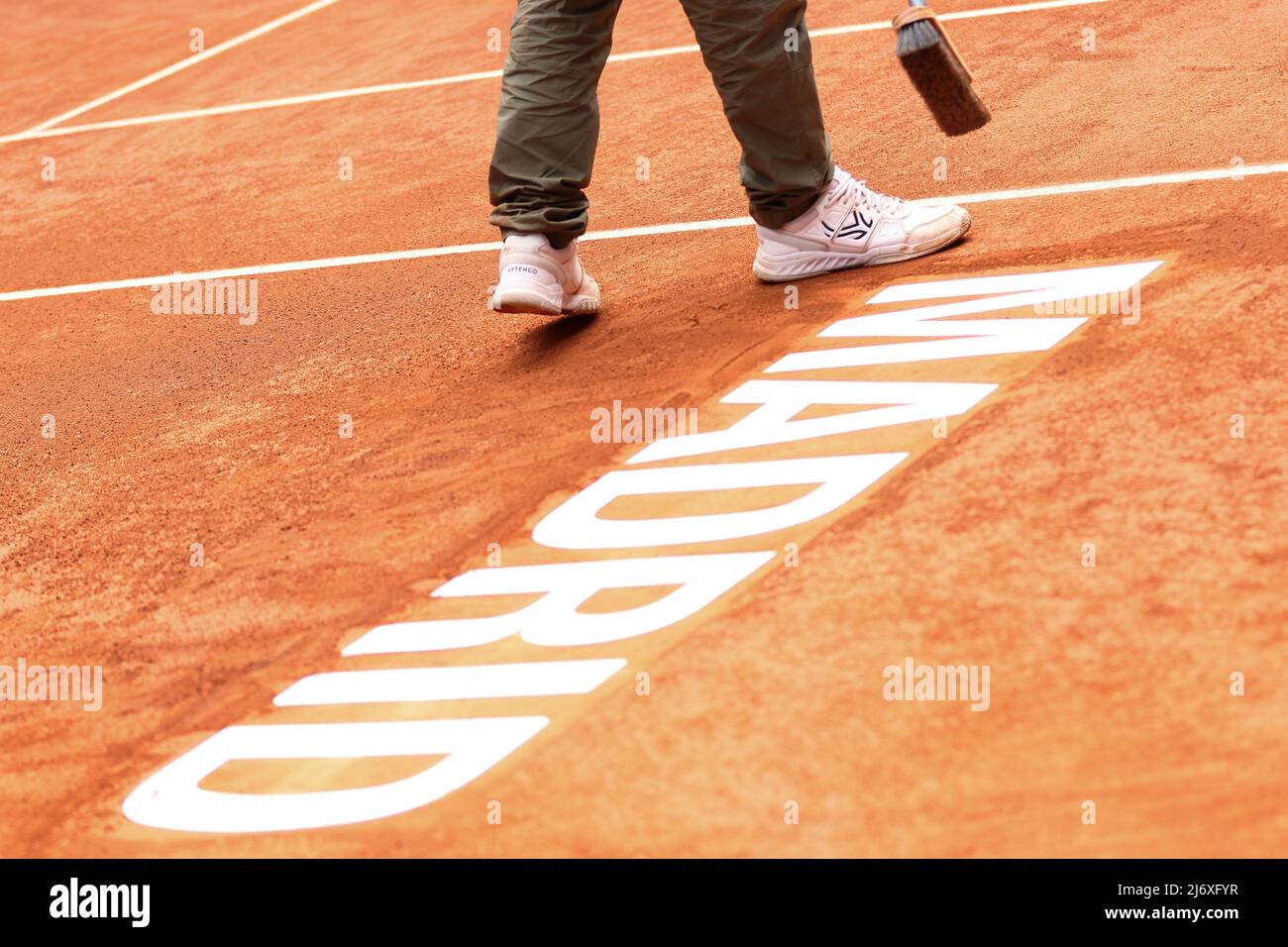 Logo of Madrid is seen during the Mutua Madrid Open 2022 tennis tournament on May 4, 2022 at Caja Magica stadium in Madrid, Spain - Photo: Oscar J Barroso/DPPI/LiveMedia Stock Photo