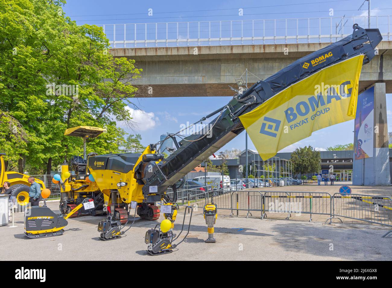 Belgrade, Serbia April 27, 2022 Road Building Equipment Bomag Fayat